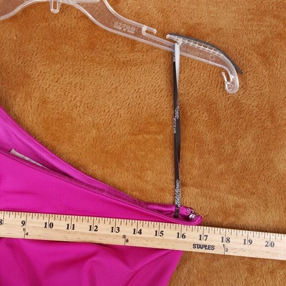 LELA ROSE Dress Womens Size 4 Pink One Shoulder Mini Pleated A-Line Cocktail - Picture 7 of 10